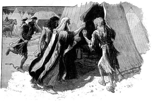 Parashat Tazria - These lepers went into one tent illustration by Charles Joseph Staniland British (1838-1916)