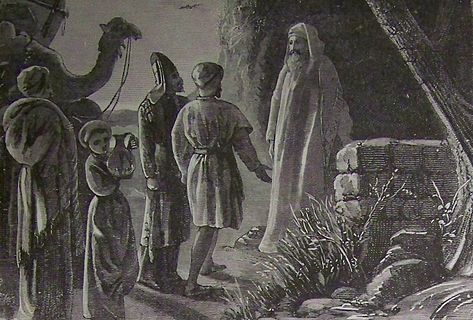 Balak Balaam Receiving Balaks Messengers Holman Bible 1890 (1)