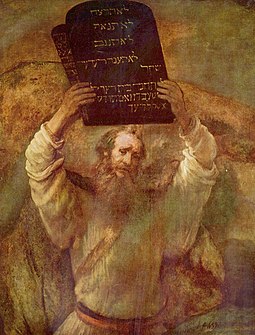Eikev Moses with the Tablets of the Law Rembrandt 1659