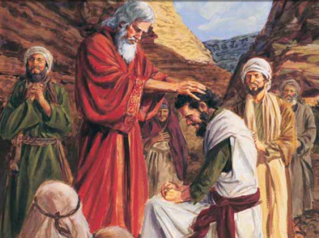 Pinhas Moses appoints Joshua as his successor and blesses him_Owlcation