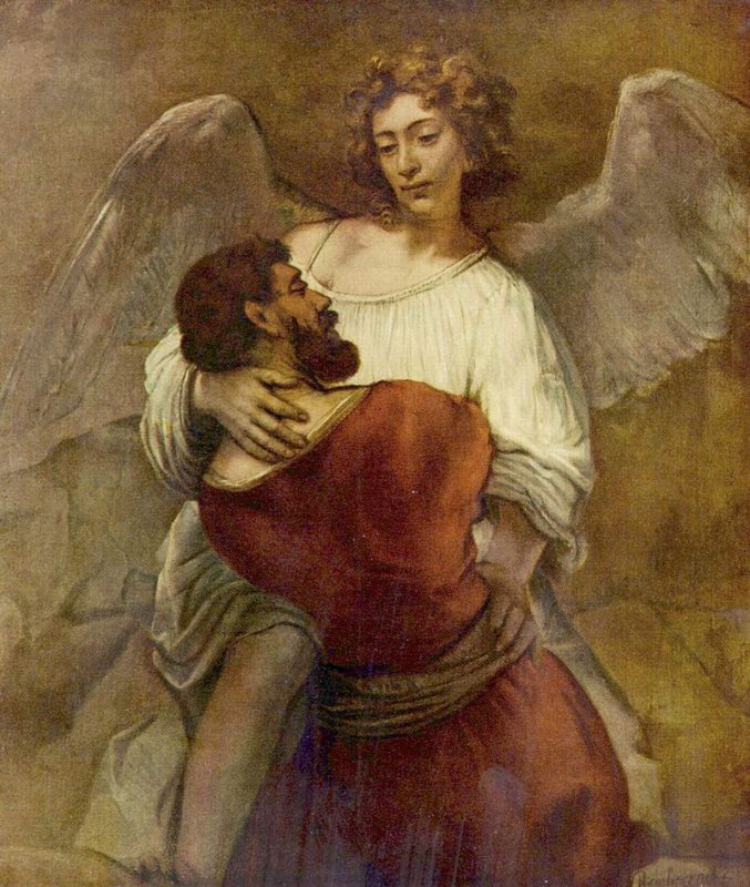 Vayishlach Jacob Wrestling with the Angel Rembrandt 1659