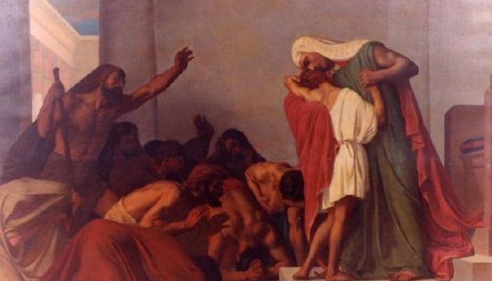 Parashat Vayigash Joseph Recognized by His Brothers (1863 painting by Léon Pierre Urbain Bourgeois)