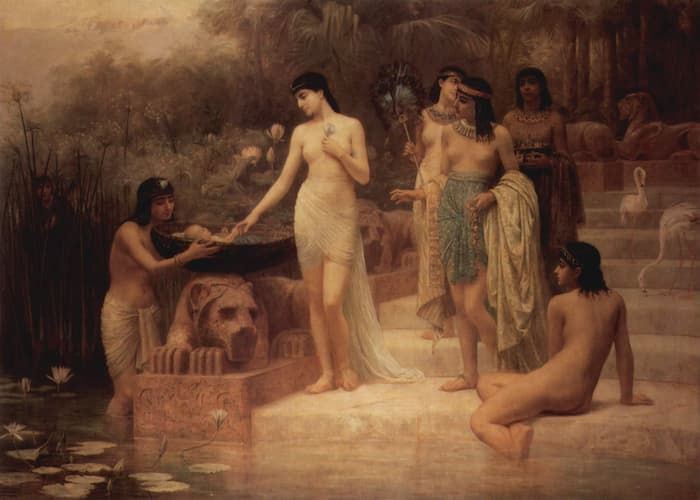 Parashat Shemot Pharaoh's daughter finds Moses in the Nile (1886 painting by Edwin Long)