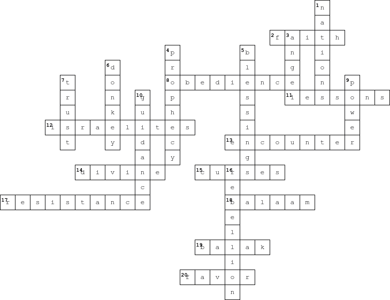 parashat balak crossword puzzle answer key