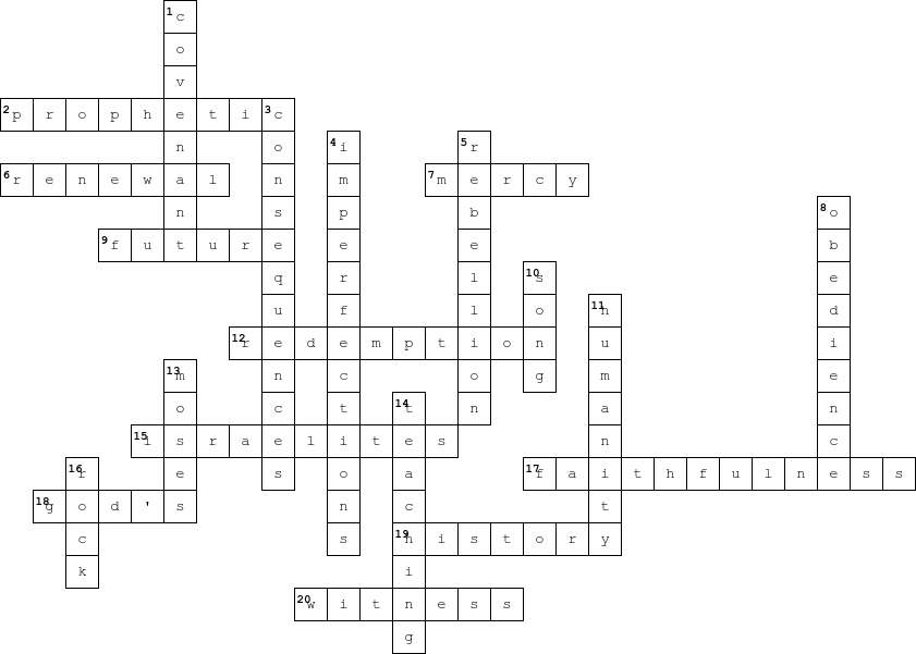 crossword puzzle parashat haazinu