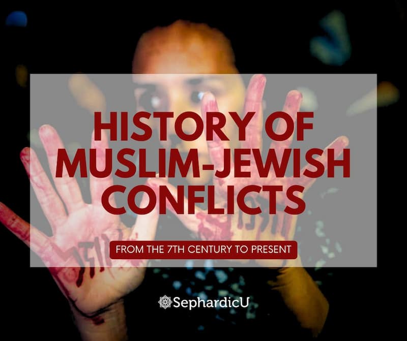 Featured image for article History of Muslim-Jewish Relations with Israeli woman with bloody hands protesting for the release of Hamas held Israeli hostages from October 7
