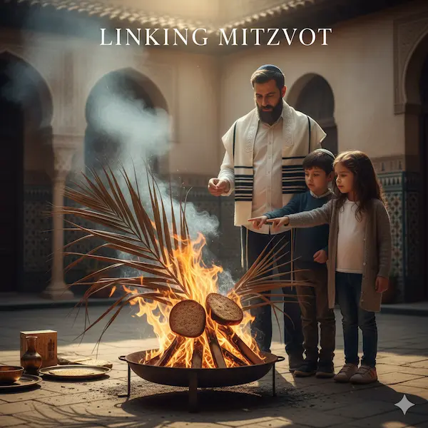 Sephardic custom of burning the lulav with the ḥametz before Pesach