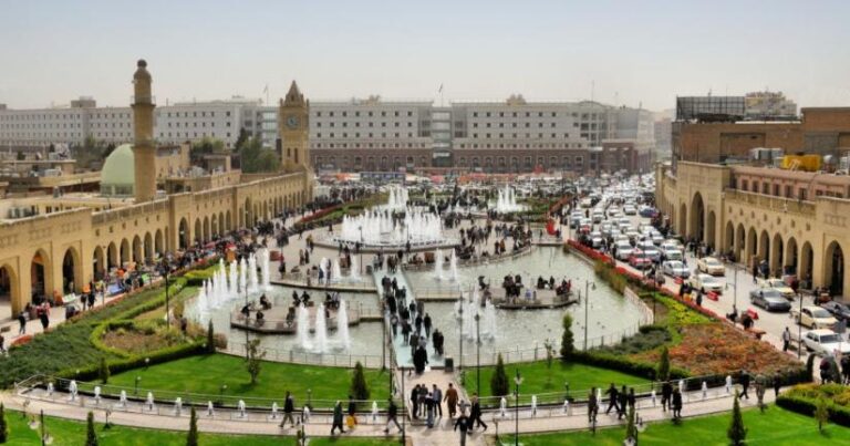 Iraq Erbil, Kurdistan, Iraq_ main square, Shar Park