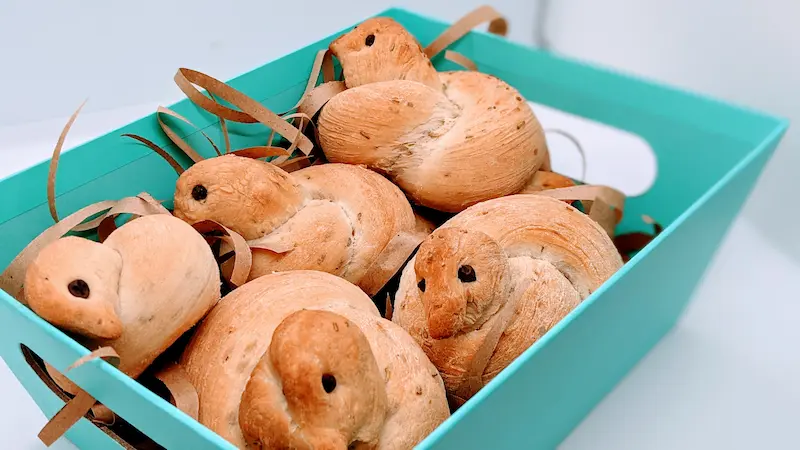 Traditional Sephardic Shavout Bread dove shaped