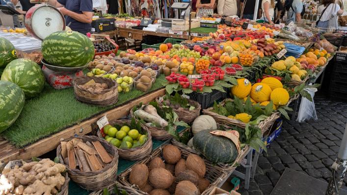 Fresh produce stand close to Jewish Quarter
