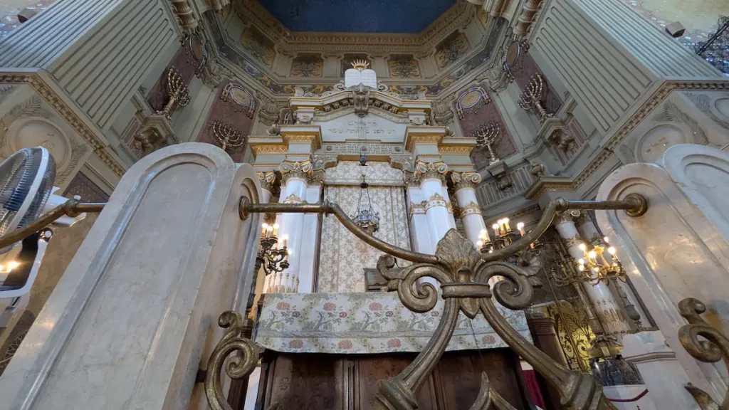 The bima in the Great Synagogue of Rome