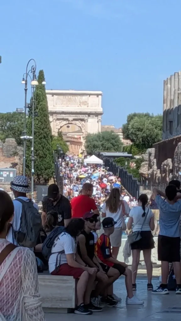 arch of titus view from the roman forum