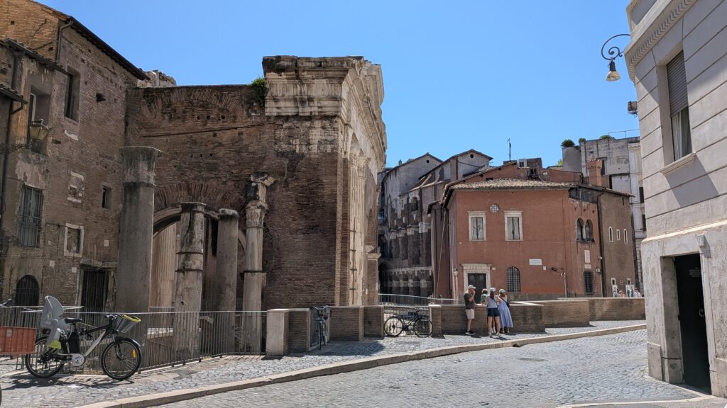 the Portico d'Ottavia in Rome Italy