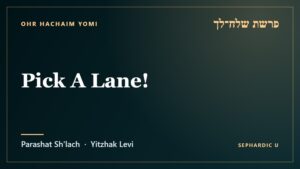 Title card: Parashat Sh'lach: Pick A Lane! (Parashat Sh'lach)