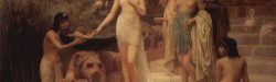 Pharaoh's daughter finds Moses in the Nile (1886 painting by Edwin Long)